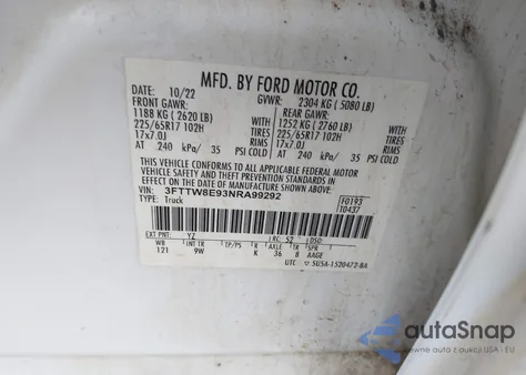 2022 Ford Maverick Xl from USA, damaged, VIN 3FTTW8E93NRA99292